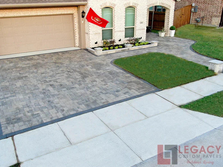 Basketball Court in Paver Driveway