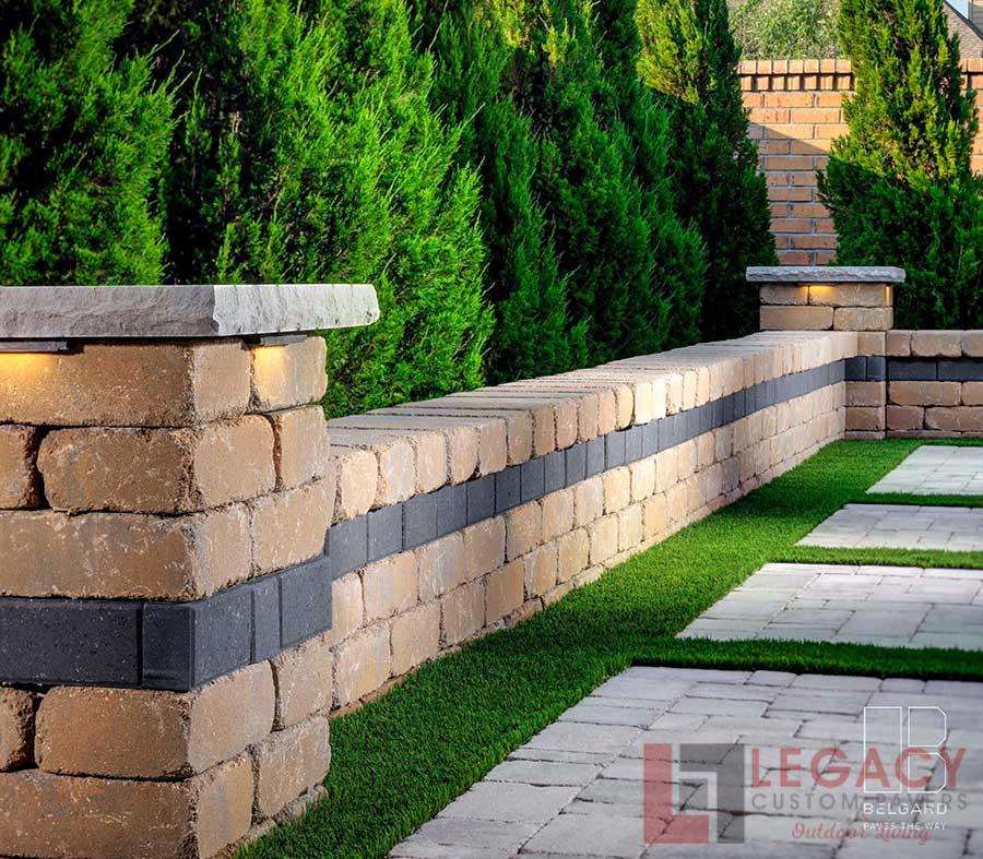 outdoor meditation garden retaining walls