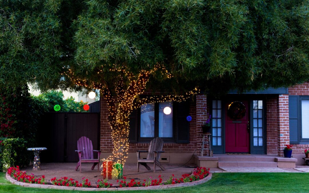Holiday patio lighting